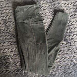 Athleta Black Leggings with Ankle Zipper Detail